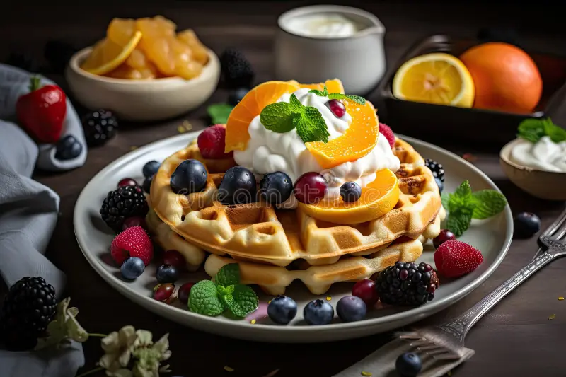 Fruit Topped Waffle